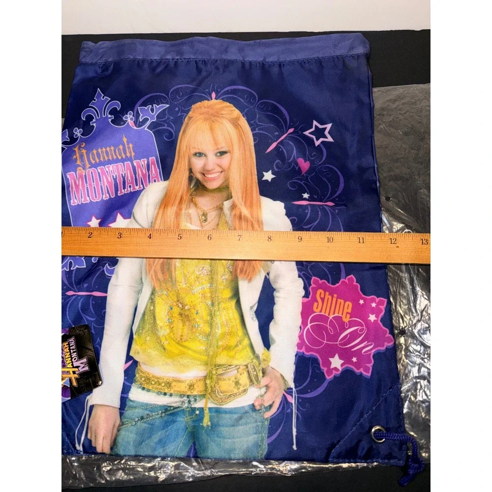 Disney Hannah Montana Purple Drawstring Cinch Backpack Miley Cyrus NWT BT106